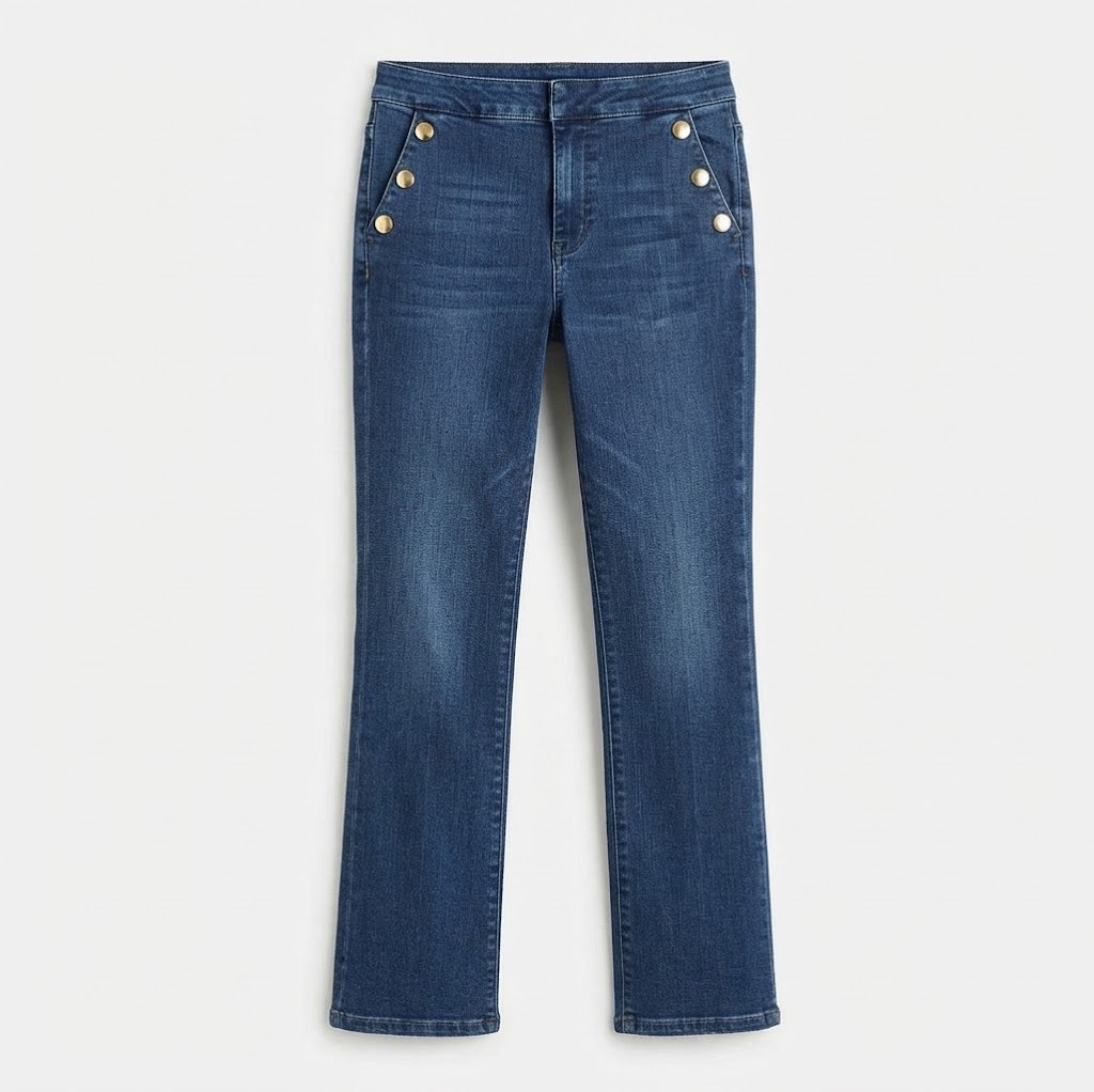 Ellen Dark Denim w/ Gold Button