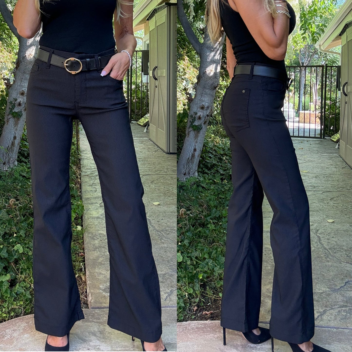 Amy Black Stripe