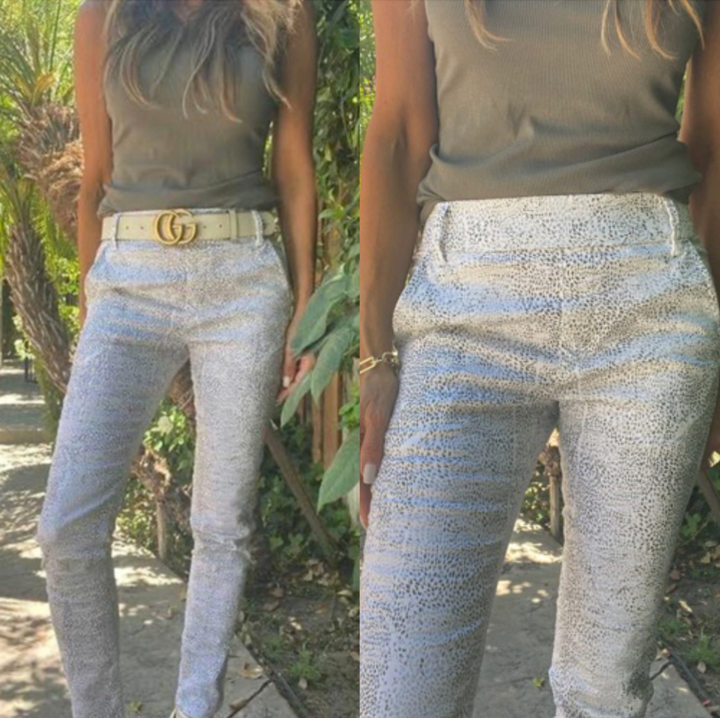 Dafna White Green Jaguar