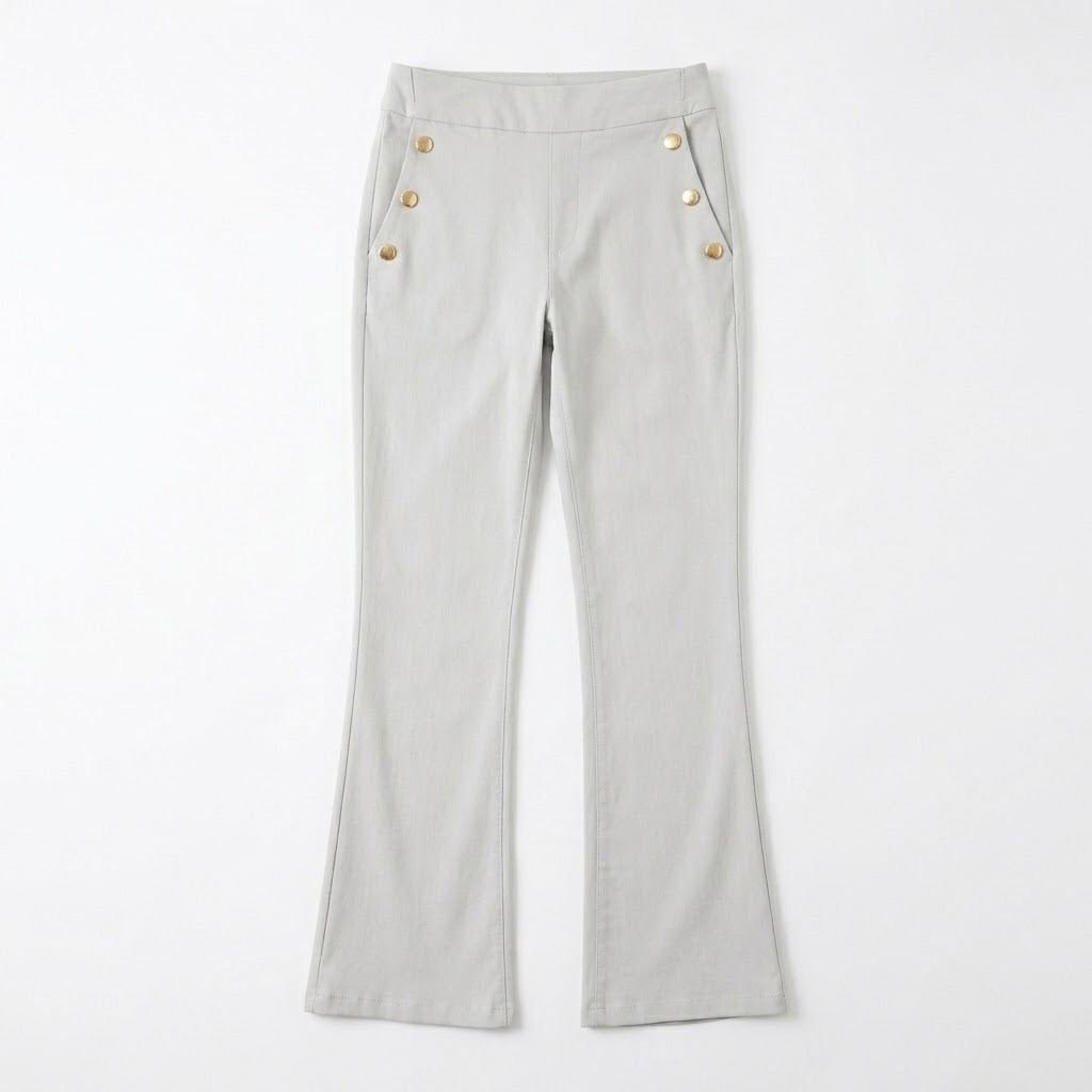 Sofia Beige Crop w/ Gold Buttons