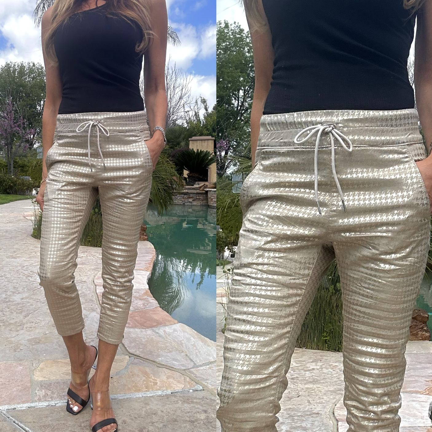 SHELY CAPRI GOLD CHECKERED