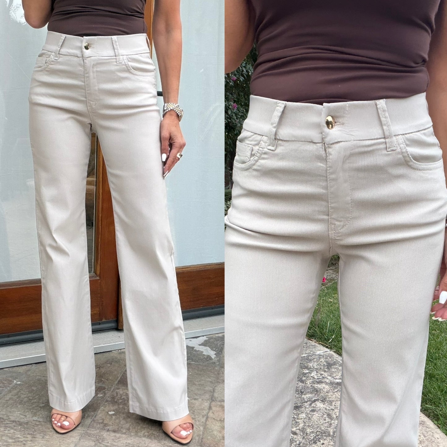 Amy Beige Stripe