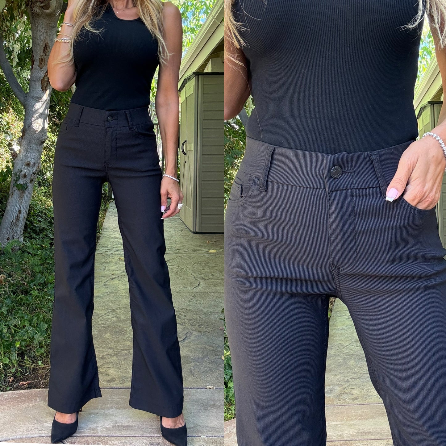 Amy Black Stripe