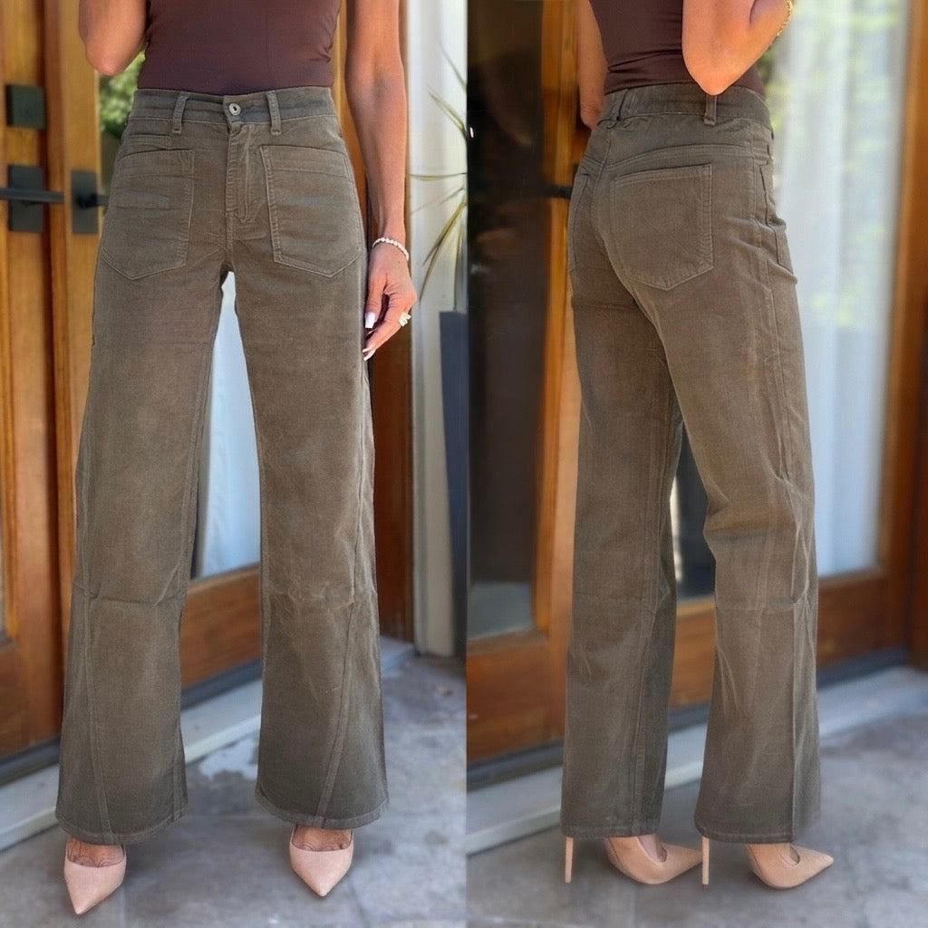 Bailey Olive Velvet Cord