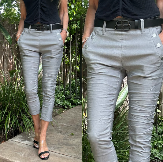 Dafna Button Capri Gray