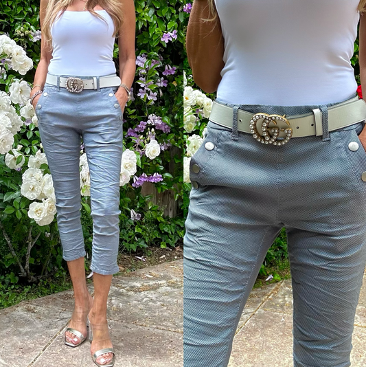 Dafna Button Capri Light Blue