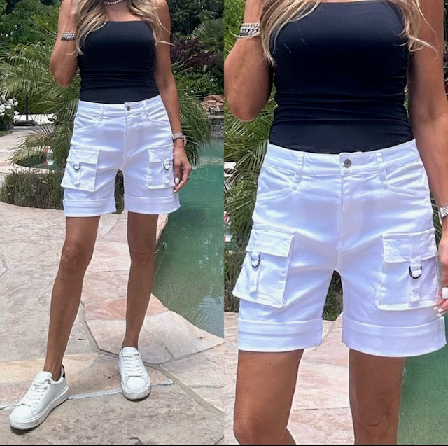 Kim Cargo White Shorts