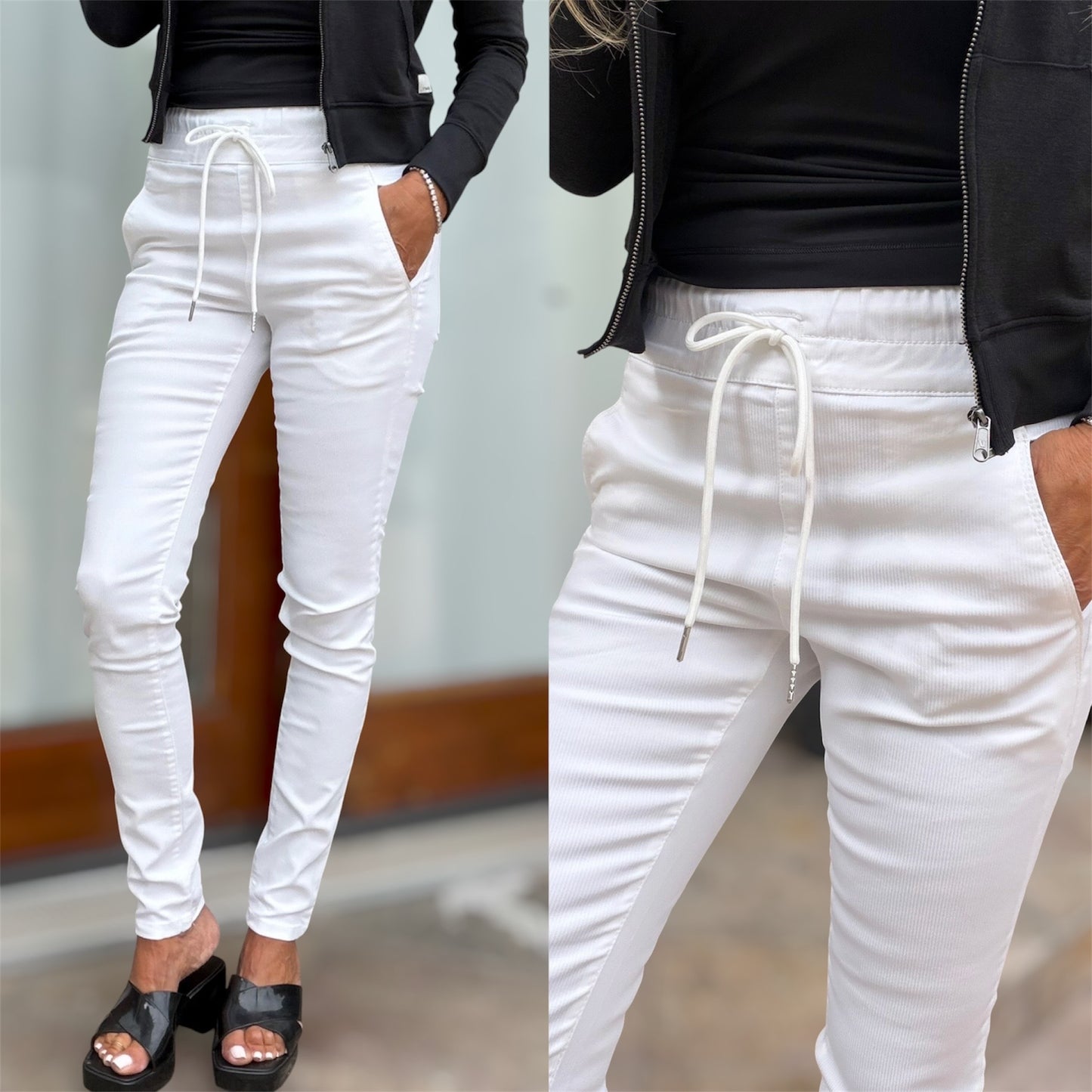 Shely White Stripe