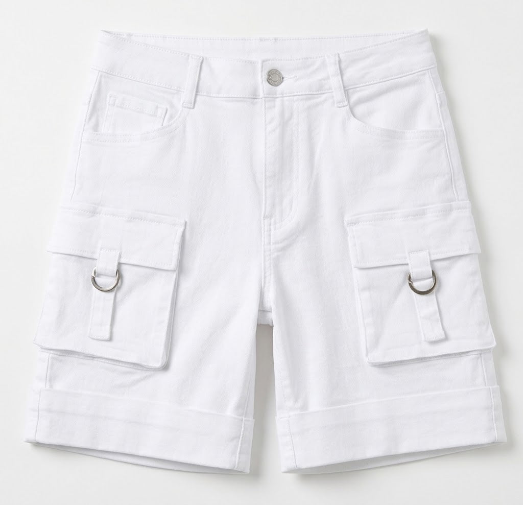 Kim Cargo White Shorts