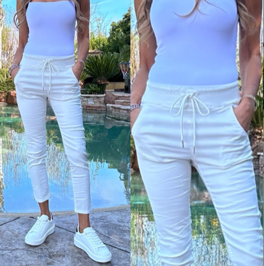 Shely White Shimmer Cropped